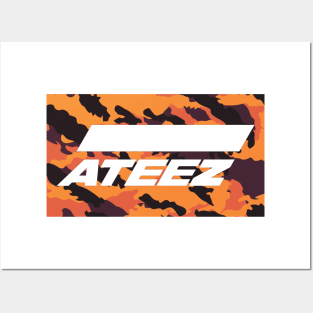 Ateez Orange Camo 1 Posters and Art